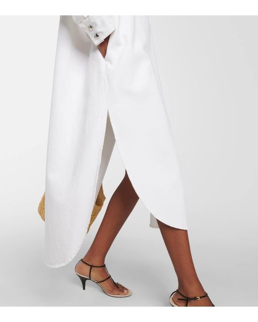Khaite White Seffi Cotton Shirt Dress