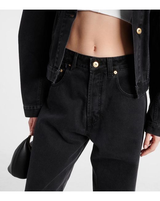 Jeans A Gamba Larga Le De-Nimes Large di Jacquemus in Black