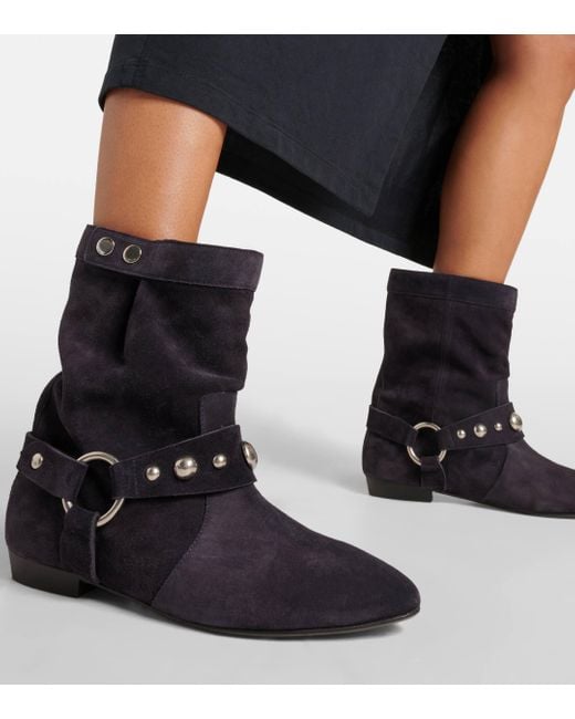 Isabel Marant Stanya Studded Suede Ankle Boots in Black Lyst Canada