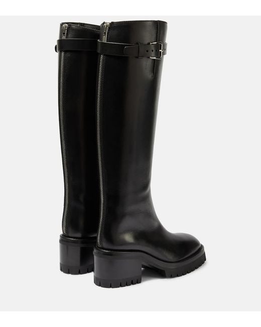 Ann Demeulemeester Black Tanse Leather Knee-high Riding Boots