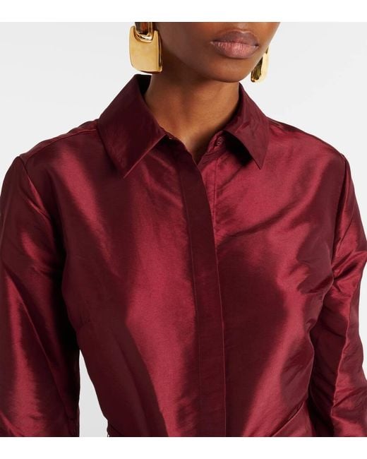 Jonathan Simkhai Red Robe Julip Aus Taft
