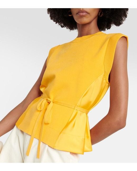 Top Rosalia Con Cinturon Jonathan Simkhai de color Yellow