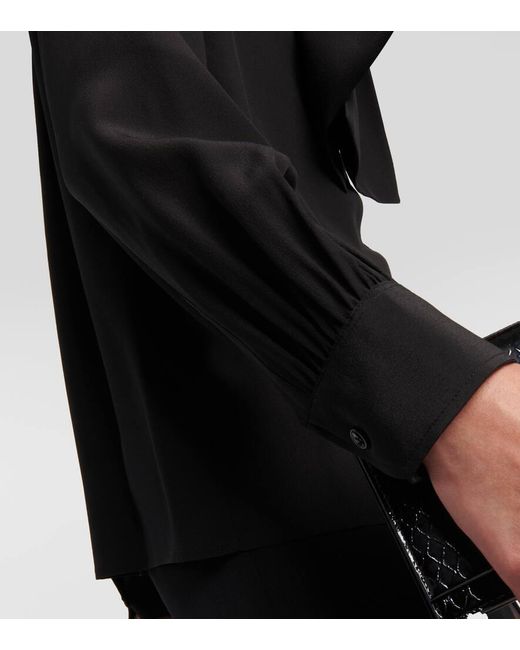 Blusa de seda Saint Laurent de color Black