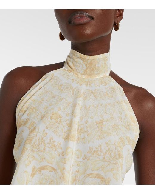 Versace Natural Top With 'Barocco' Pattern