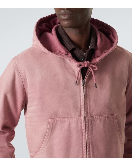 Sudadera Cropped De Algodon Auralee de hombre de color Pink
