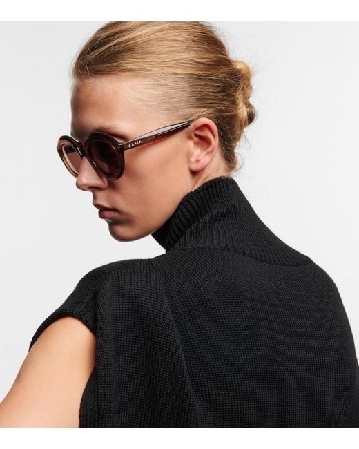 Alaïa Brown Round Sunglasses