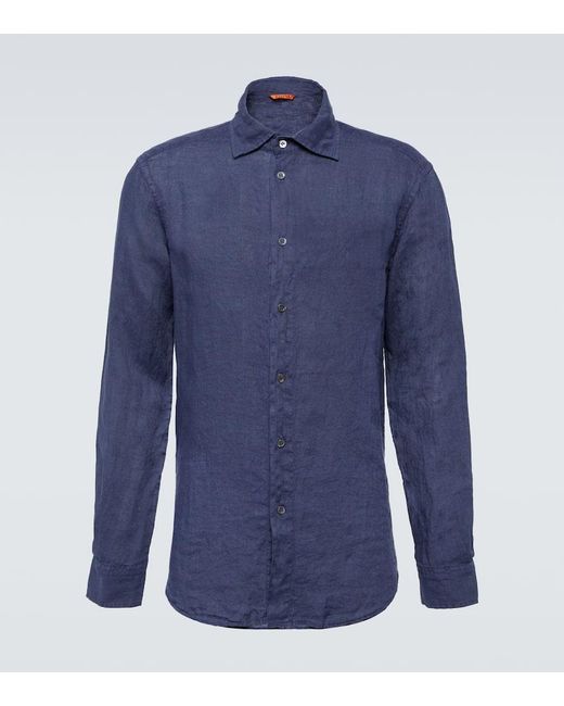 Camicia Surian Telino in lino di Barena in Blue da Uomo