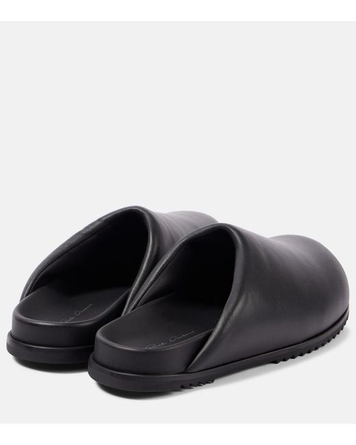 Rick Owens Gray Granola Leather Mules