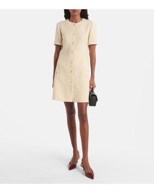 Gucci Natural Minikleid Aus Tweed Aus Einer Wollmischung