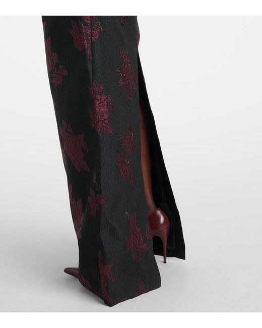 Rebecca Vallance Black Florentina Off-Shoulder Floral Gown