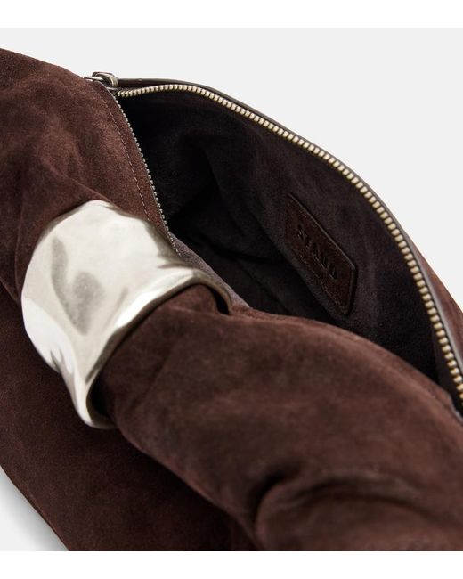 Staud Black Cuff Suede Clutch