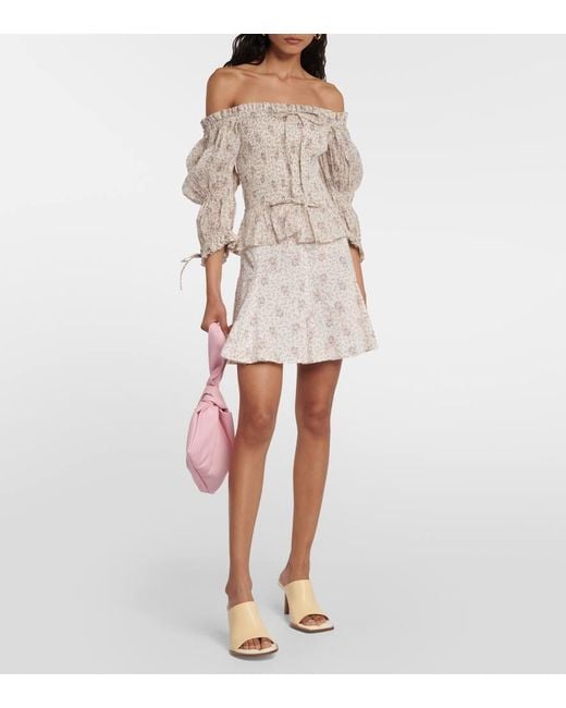 Polo Ralph Lauren Natural Floral Off-Shoulder Cotton Top