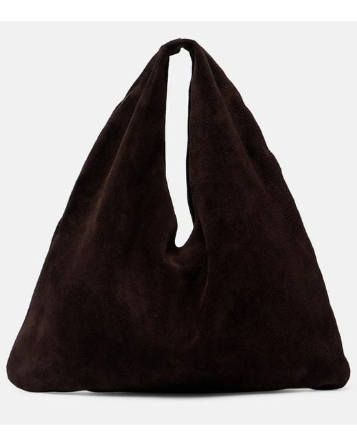 The Row Black Bindle Small Suede Tote Bag