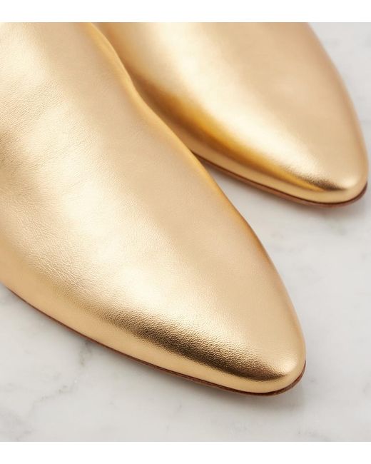Gianvito Rossi Natural Raja Metallic Leather Mules