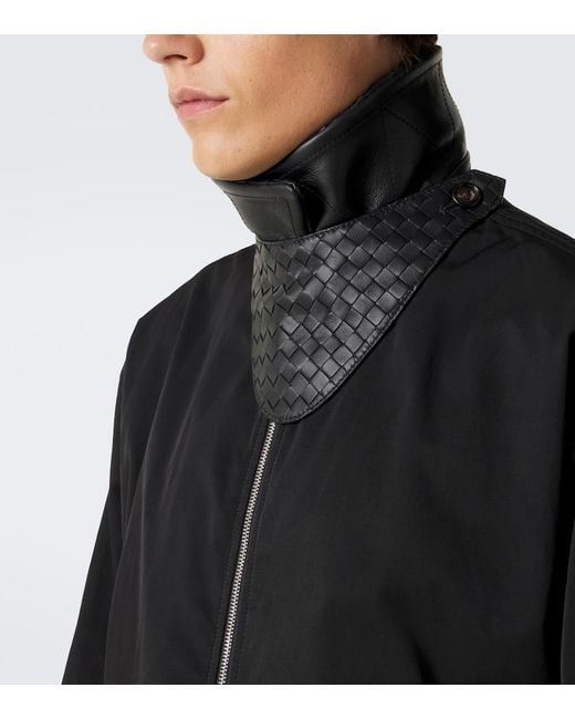 Bottega Veneta Black Intrecciato Twill Blouson Jacket for men