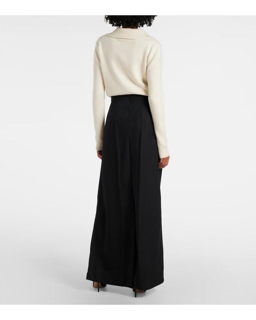 Plan C Black Wool Maxi Skirt
