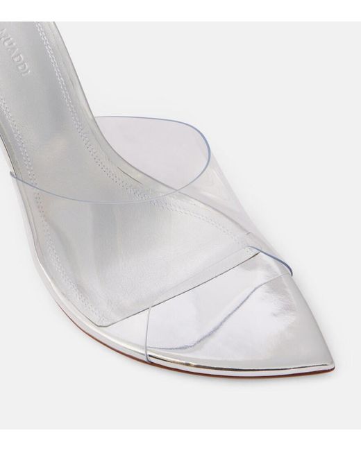 AMINA MUADDI White Bianca Glass 95 Pvc Mules