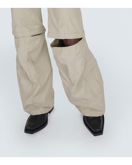 Balenciaga Natural Hybrid Flared Cotton Cargo Pants for men