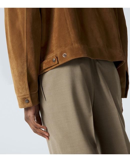 Saint Laurent Brown Suede Blouson Jacket for men