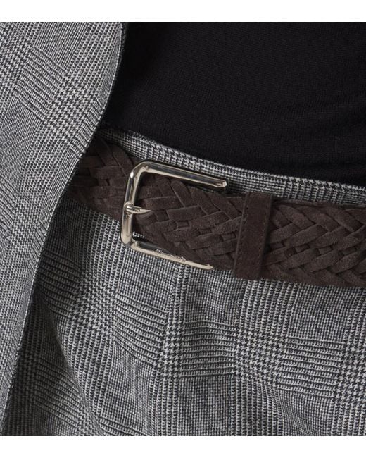 Church's Brown Castoro Braided Suede Belt for men
