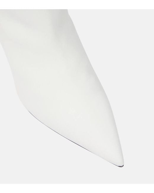 The Attico White Cheope Leather Over-The-Knee Boots