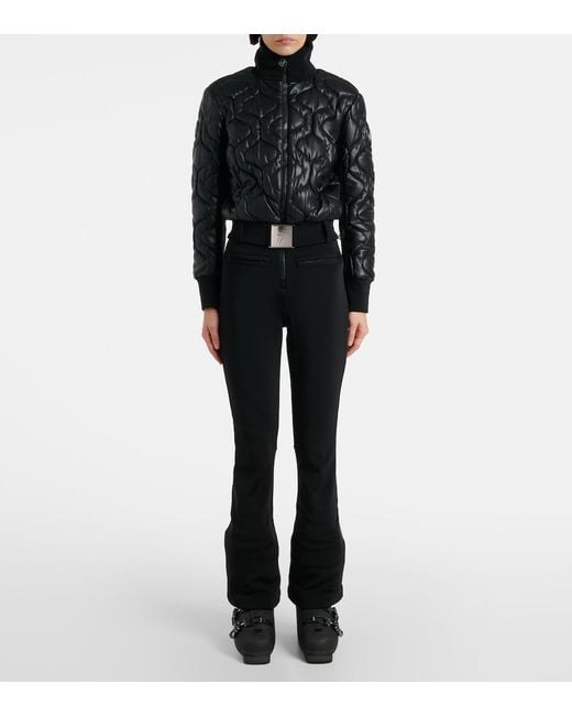 Toni Sailer Black Conni Special Quilted Faux Leather Ski Suit
