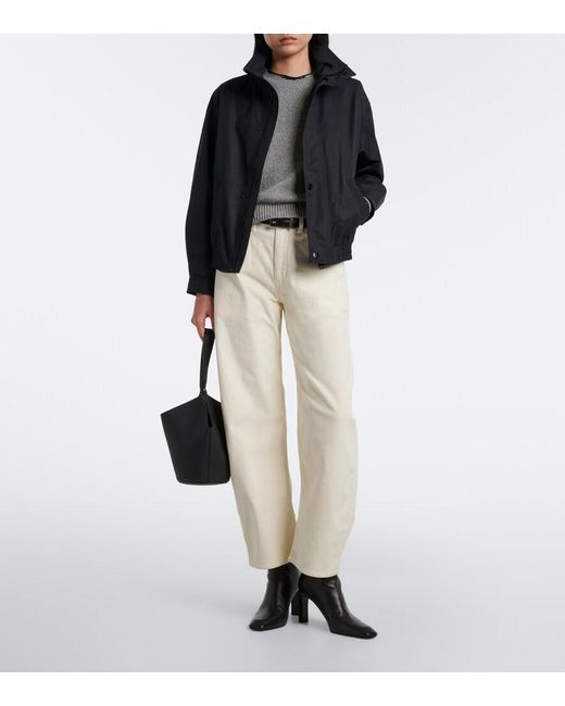 Nili Lotan Natural Tribeca Cotton-Blend Corduroy Barrel-Leg Pants