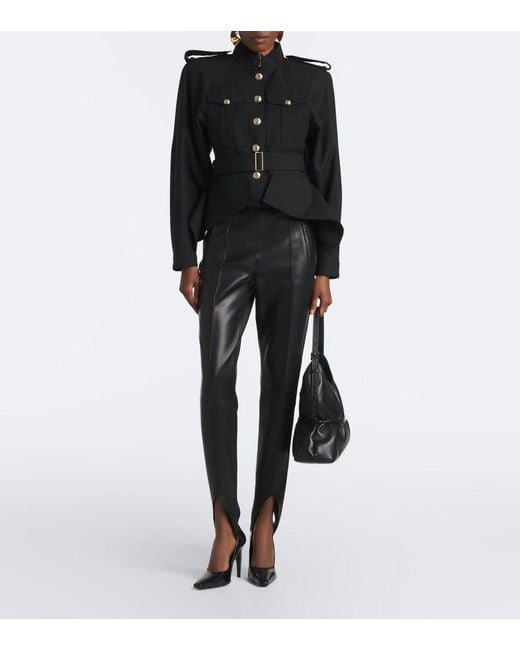 Balmain Black Belted Wool Jacket