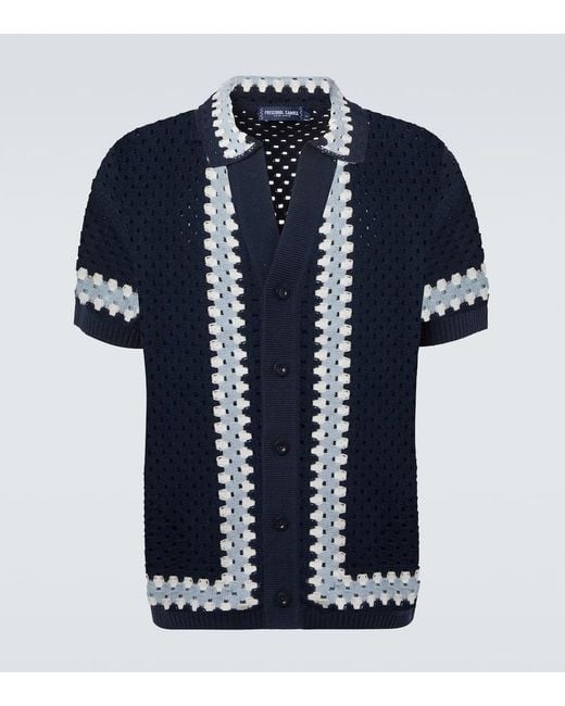 Frescobol Carioca Hemd Pinto Aus Haekelstrick in Blue für Herren