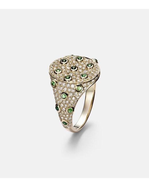 Yvonne Léon White 9Kt Ring With Diamonds And Tsavorites