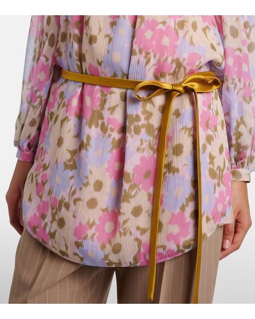 Valentino Pink Floral Silk Georgette Blouse