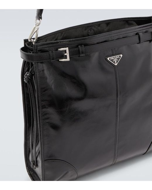 Prada Black Bonnie Leather Shoulder Bag for men