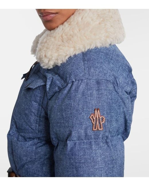 Moncler Blue Skianzug Mit Shearling