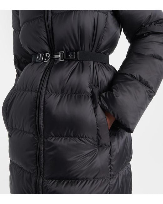 Max Mara Black Belted Quilted Down Coat