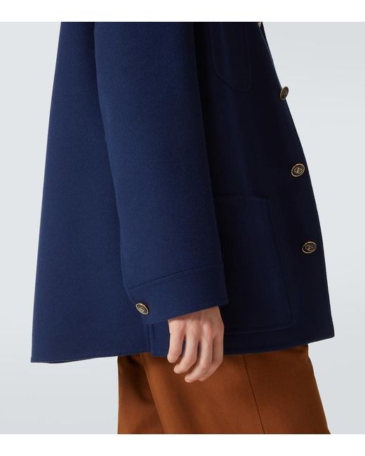 Valentino Blue Wool And Cashmere Overshirt for men
