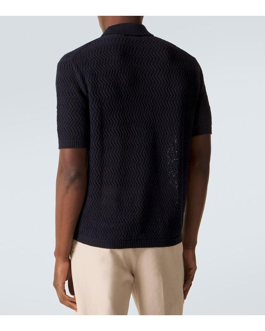 Ralph Lauren Blue Chevron Cotton Polo Shirt for men