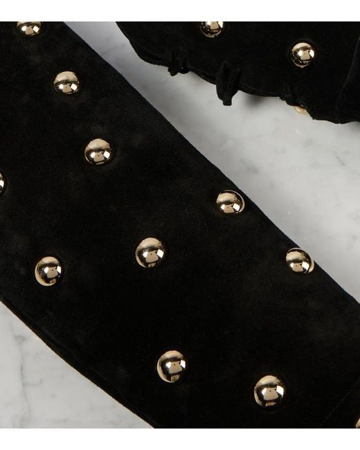 Chloé Black Eve 85 Embellished Suede Over-The-Knee Boots