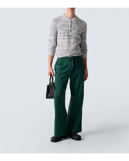 J.W. Anderson Gray Cotton And Linen-Blend Henley Shirt for men