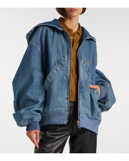 The Attico Blue Blouson Aus Denim