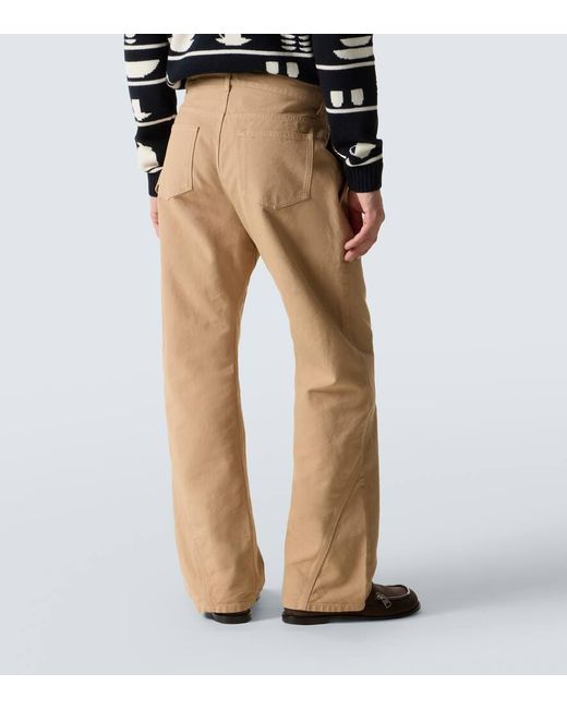 J.W. Anderson Natural Twisted Embroidered Cotton Wide-Leg Pants for men