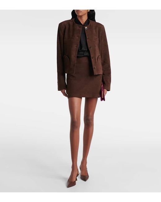 Blazé Milano Brown Jacke Gliss Bolero Aus Veloursleder