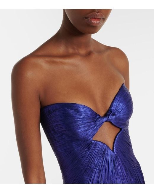 Maria Lucia Hohan Blue Stephanie Tulle Bustier Gown