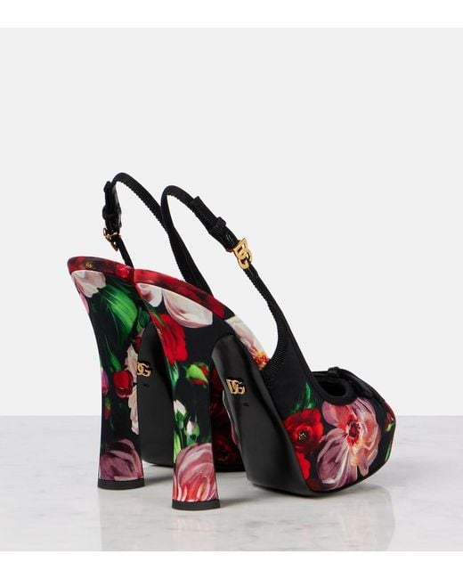 Dolce & Gabbana Multicolor Satin Slingbacks