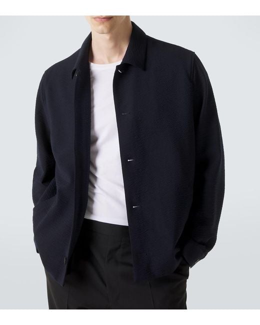 Sunspel Blue Wool-Blend Jacket for men