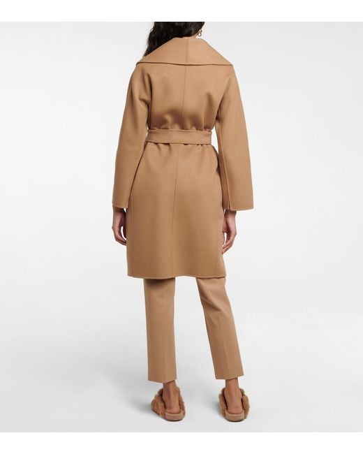 Max Mara Brown Messi Belted Virgin-Wool Coat
