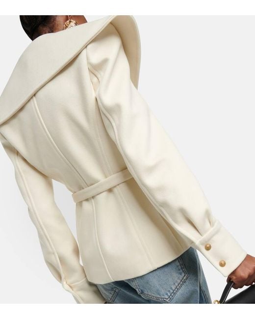 Balmain White Doppelbrust Peacoat