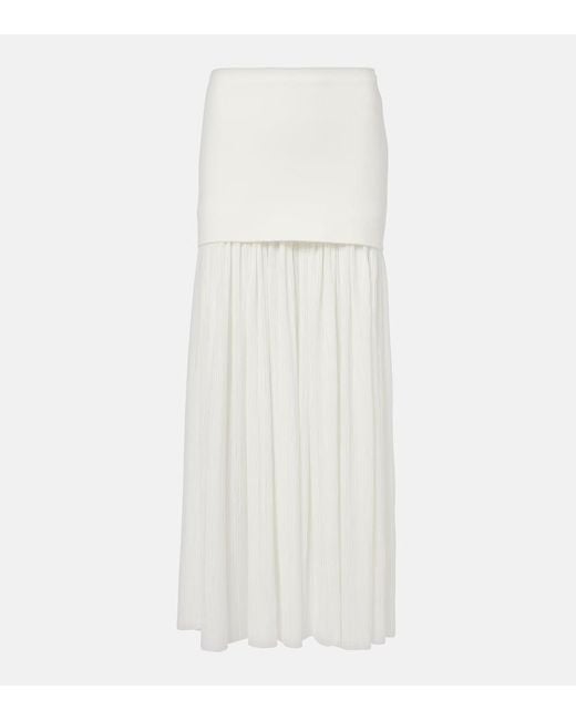 Proenza Schouler White Paige Pleated Crepe Chiffon Maxi Skirt