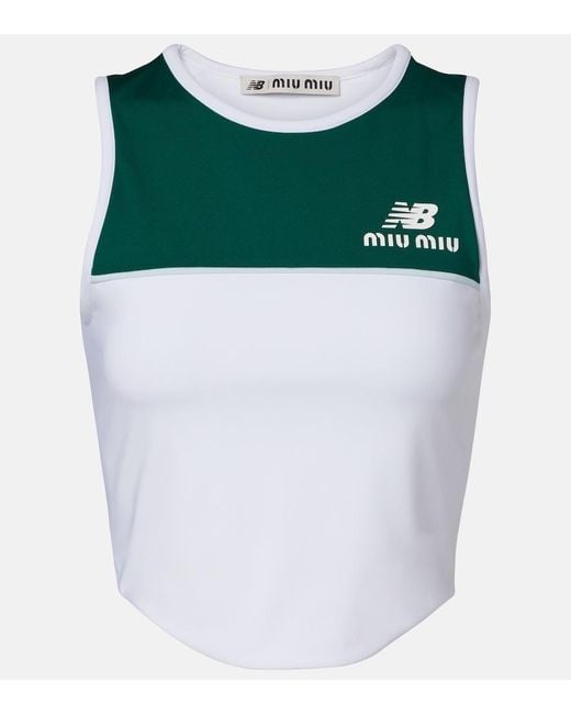 Miu Miu Green X New Balance Jersey Tank Top