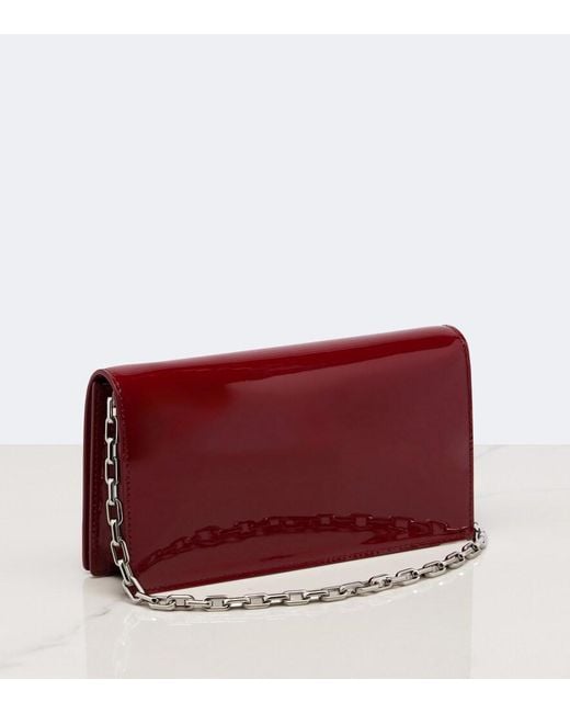 Christian Louboutin Red Bettina Small Patent Leather Clutch