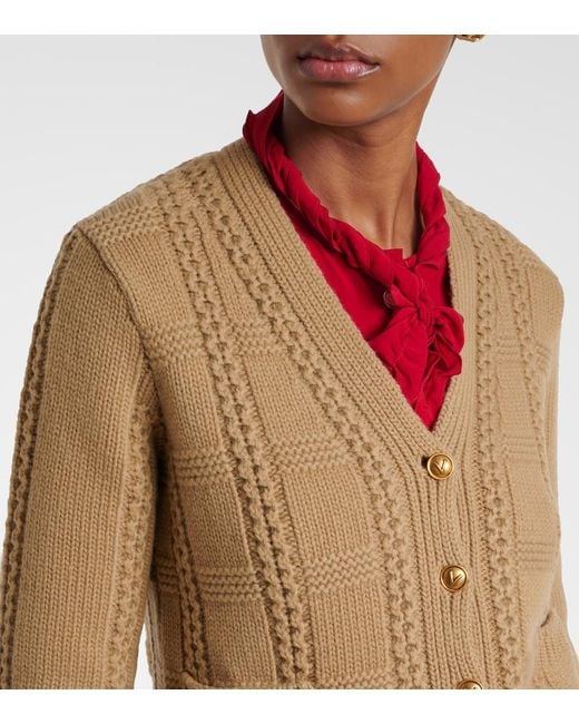 Valentino Brown Virgin Wool Cardigan